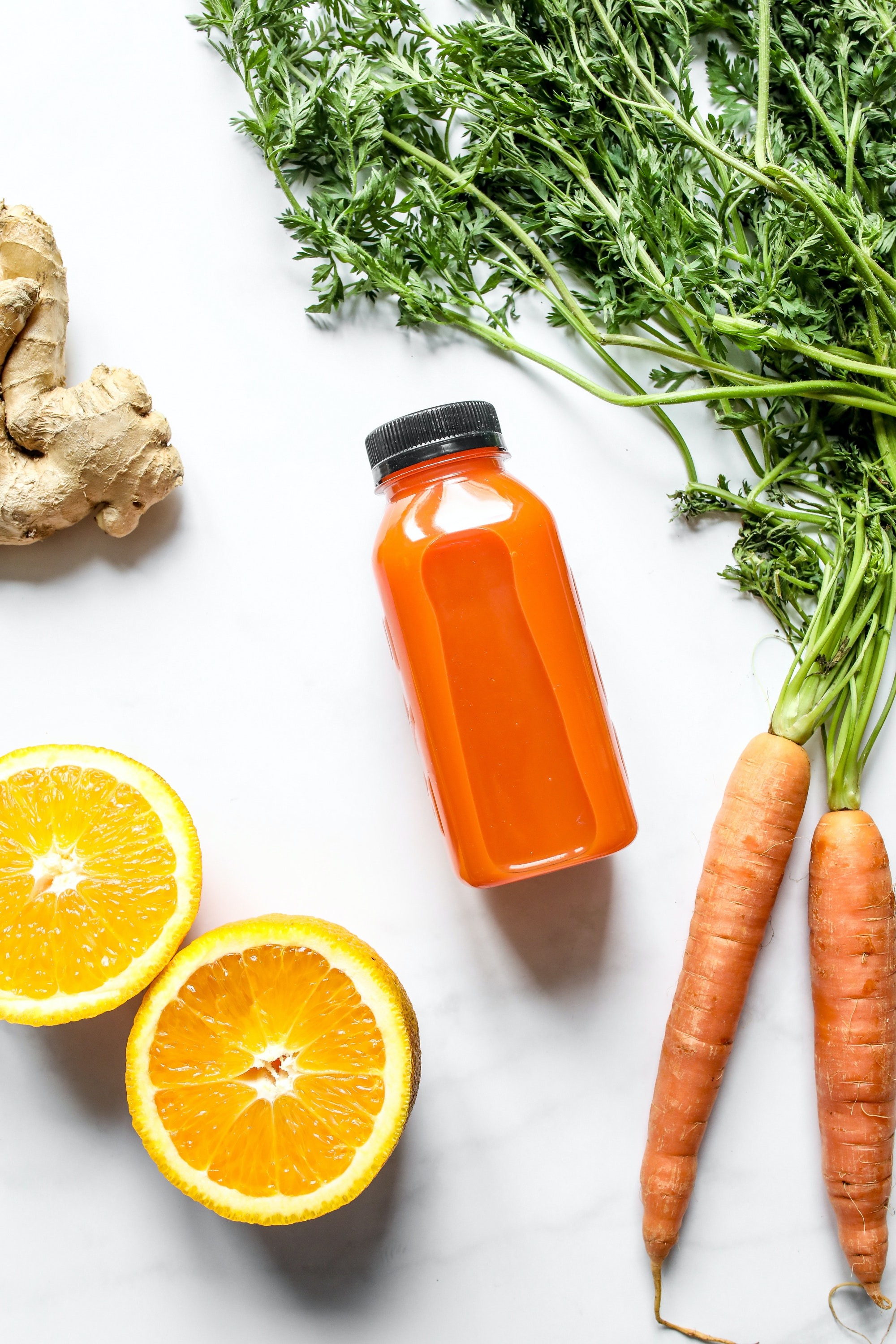 Orange Juice in Clear Plastic Bottle.